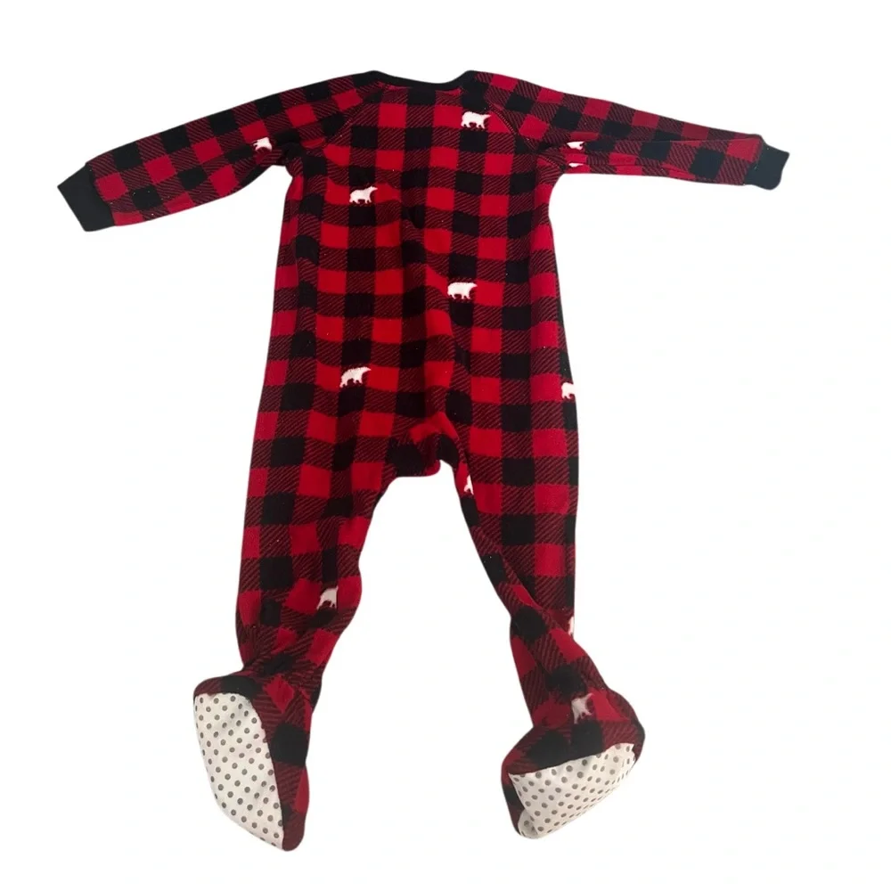 The Children's Place Red and Black Plaid Footies